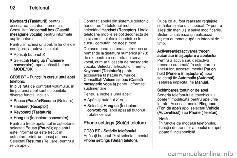 OPEL VIVARO 2013  Manual pentru sistemul Infotainment (in Romanian) 