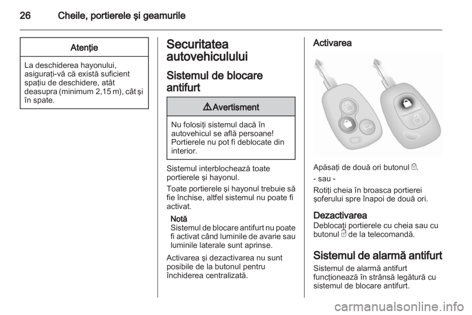 OPEL VIVARO 2012  Manual de utilizare (in Romanian) 