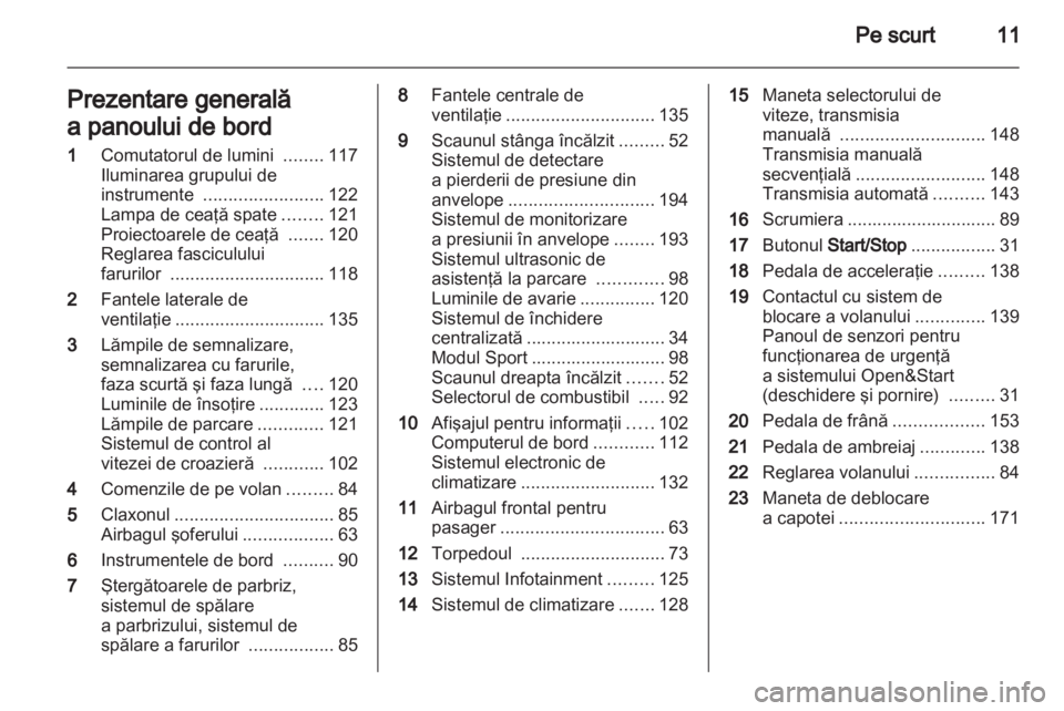 OPEL ZAFIRA 2011  Manual de utilizare (in Romanian) 