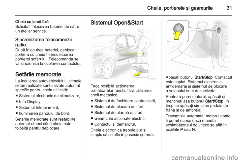 OPEL ZAFIRA 2011  Manual de utilizare (in Romanian) 