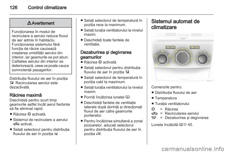 OPEL ZAFIRA 2012  Manual de utilizare (in Romanian) 