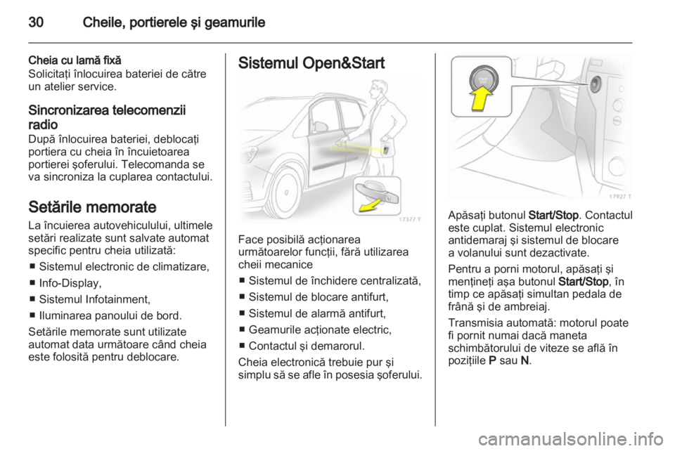 OPEL ZAFIRA 2012  Manual de utilizare (in Romanian) 