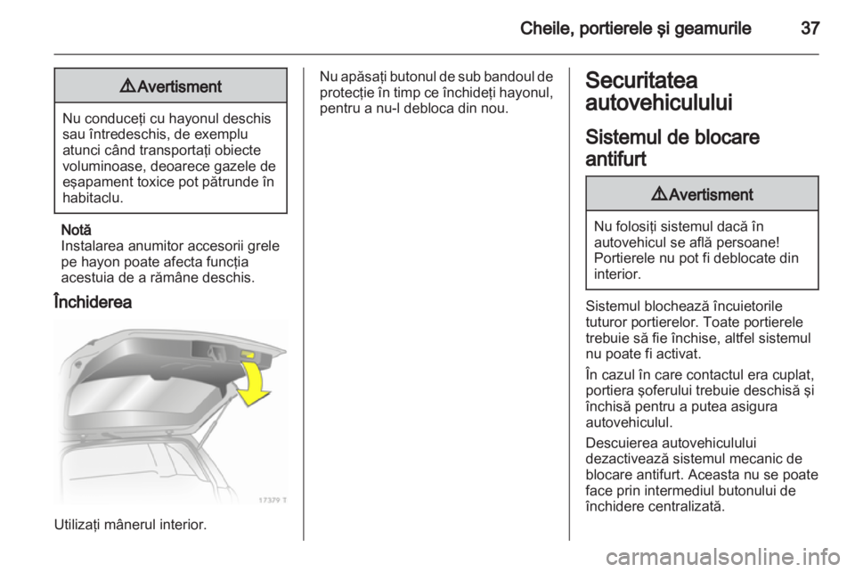 OPEL ZAFIRA 2012  Manual de utilizare (in Romanian) 