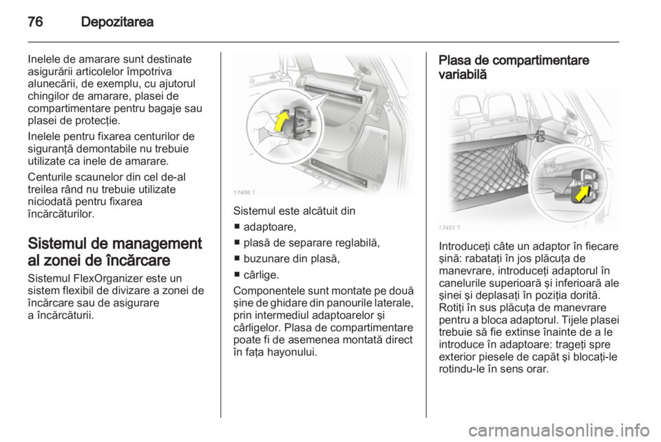 OPEL ZAFIRA 2012  Manual de utilizare (in Romanian) 