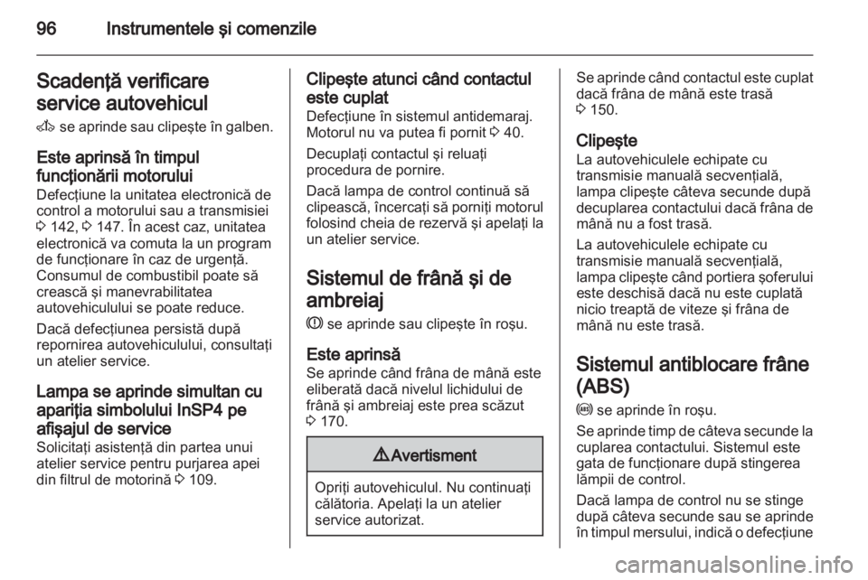 OPEL ZAFIRA 2012  Manual de utilizare (in Romanian) 