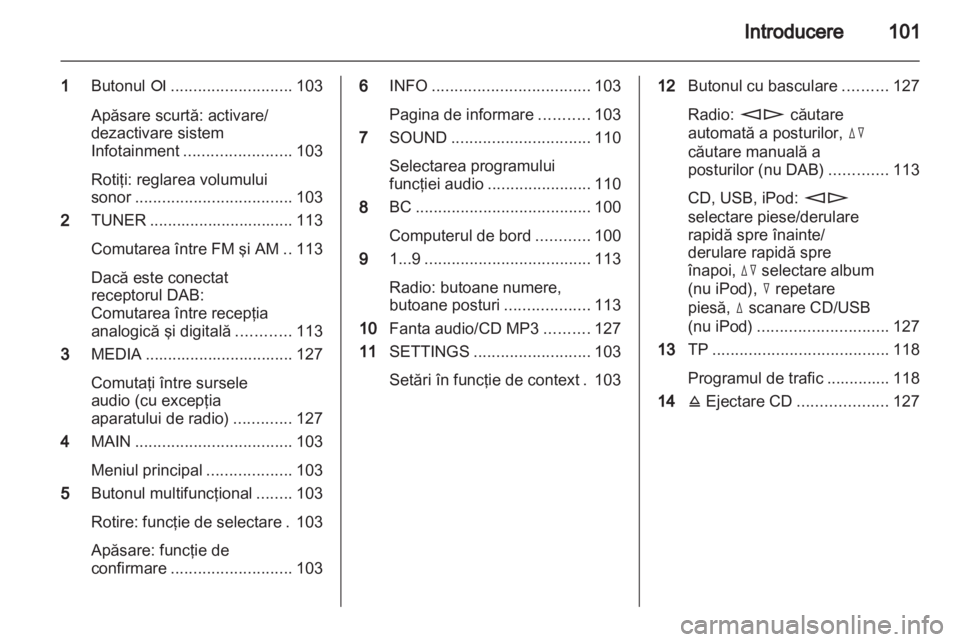 OPEL ZAFIRA B 2014  Manual pentru sistemul Infotainment (in Romanian) 