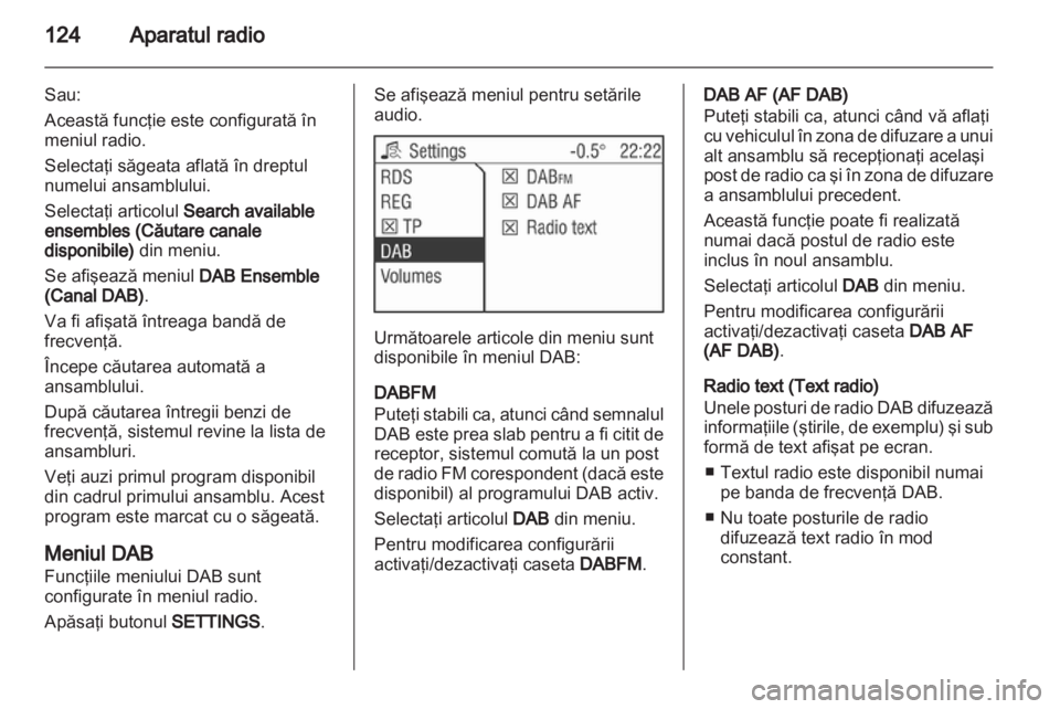 OPEL ZAFIRA B 2014  Manual pentru sistemul Infotainment (in Romanian) 