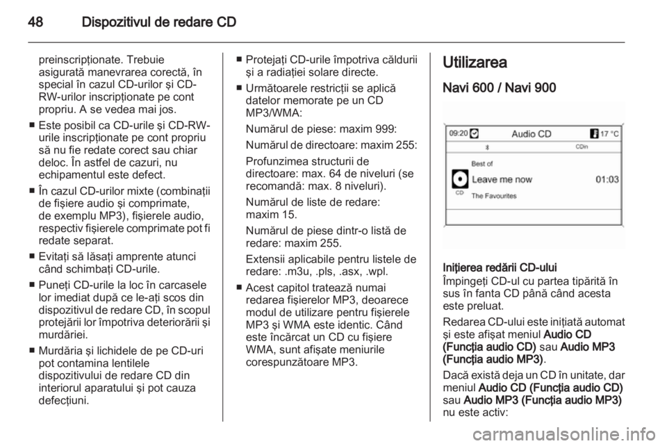 OPEL ZAFIRA C 2013.5  Manual pentru sistemul Infotainment (in Romanian) 