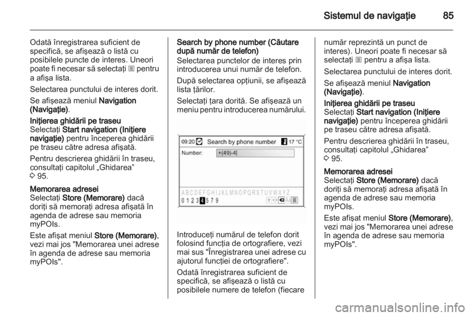 OPEL ZAFIRA C 2013.5  Manual pentru sistemul Infotainment (in Romanian) 