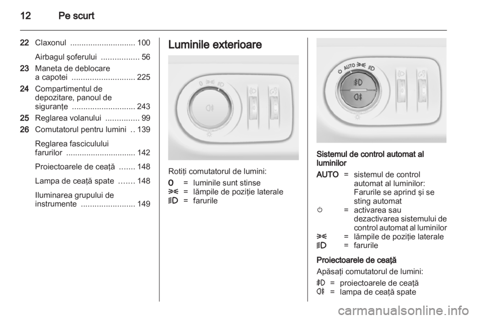 OPEL ZAFIRA TOURER 2012  Manual de utilizare (in Romanian) 