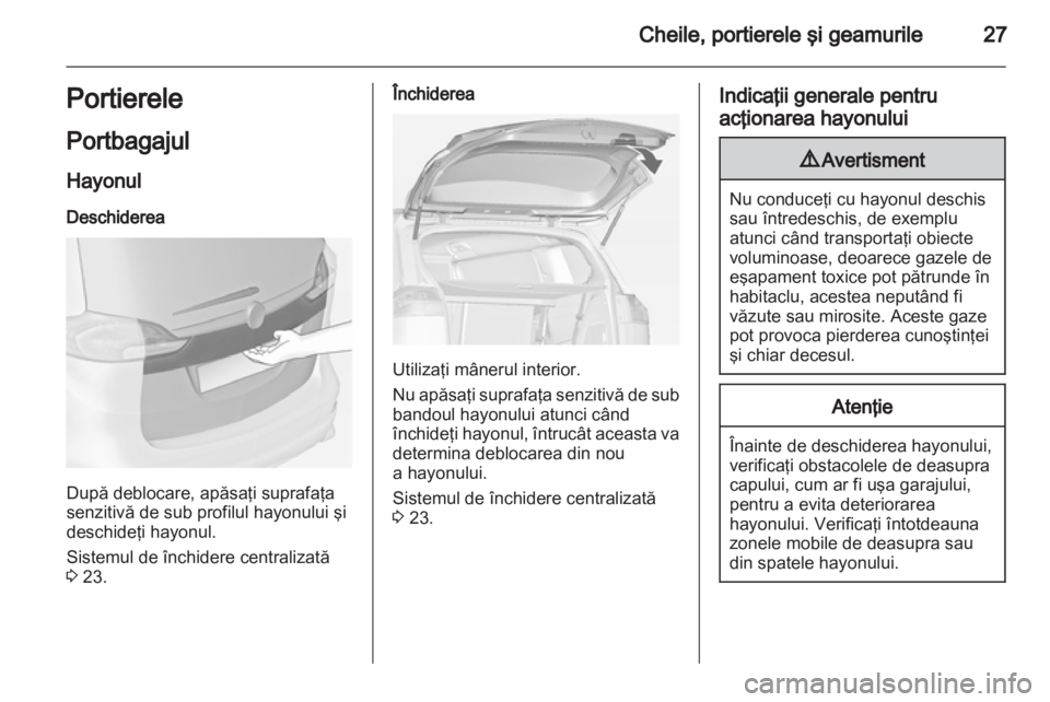 OPEL ZAFIRA TOURER 2012  Manual de utilizare (in Romanian) 