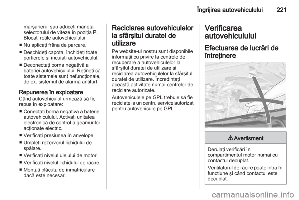OPEL ZAFIRA TOURER 2012.5  Manual de utilizare (in Romanian) 