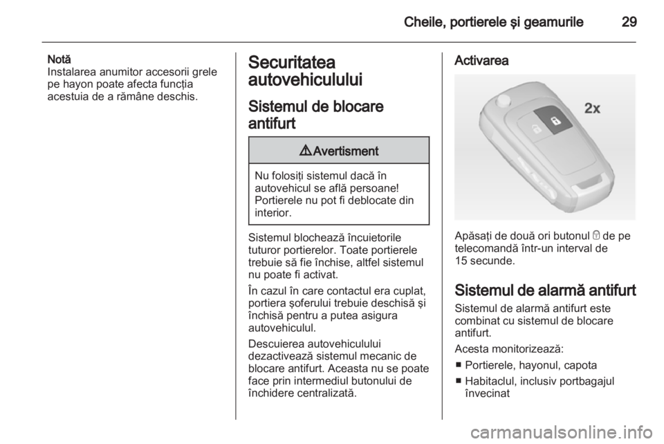 OPEL ZAFIRA TOURER 2013.5  Manual de utilizare (in Romanian) 