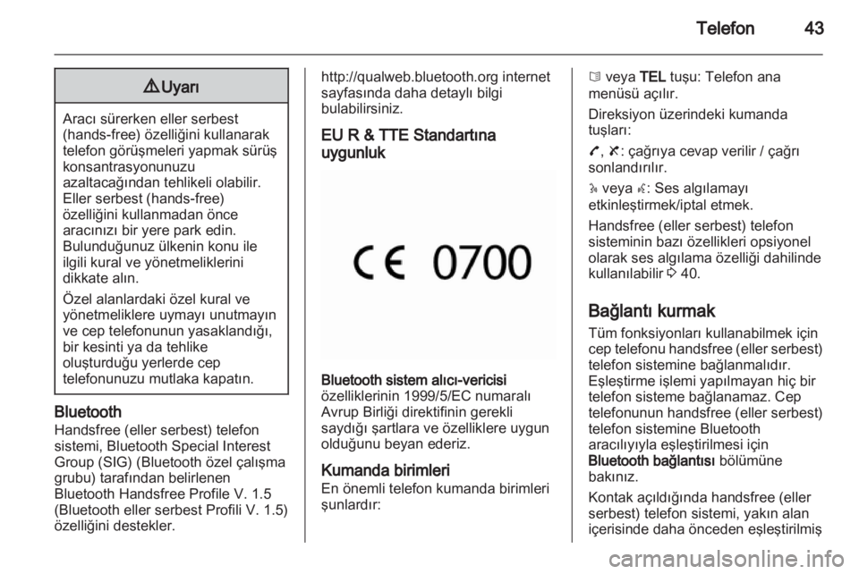 OPEL MOVANO_B 2010.5  Bilgi ve Eğlence Sistemi Kılavuzu (in Turkish) 