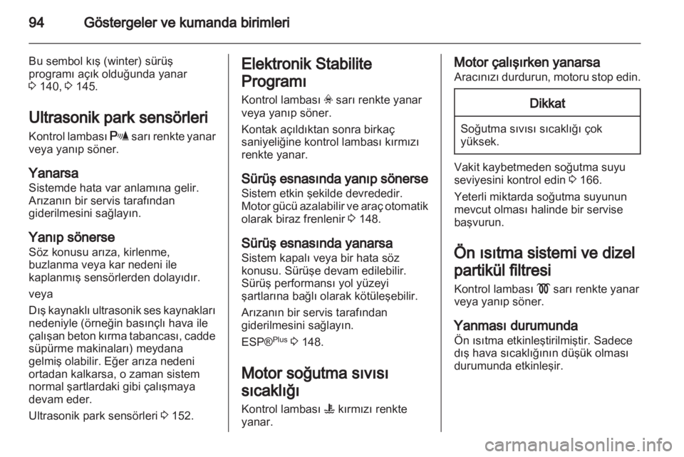 OPEL ZAFIRA 2011  Sürücü El Kitabı (in Turkish) 