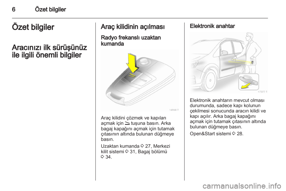 OPEL ZAFIRA 2012  Sürücü El Kitabı (in Turkish) 