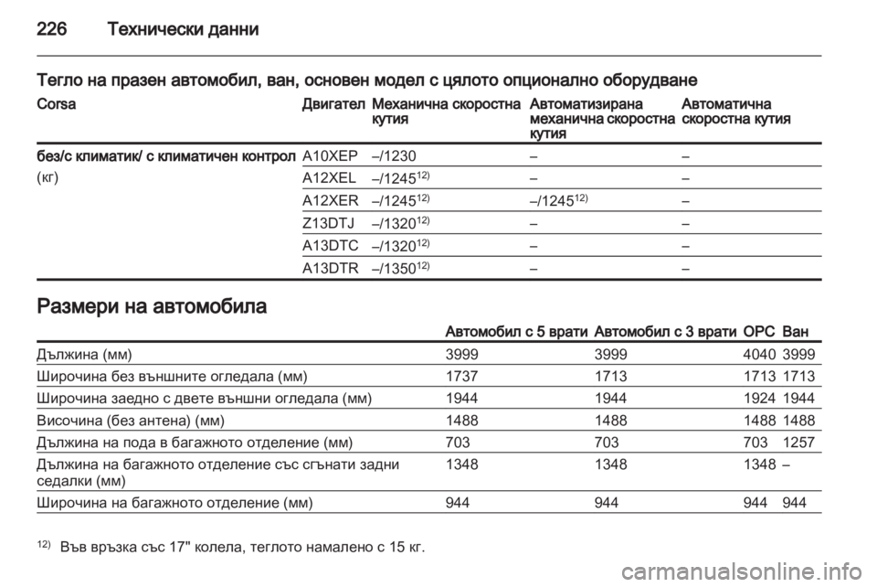 OPEL CORSA 2012.5  Ръководство за експлоатация (in Bulgarian) 
