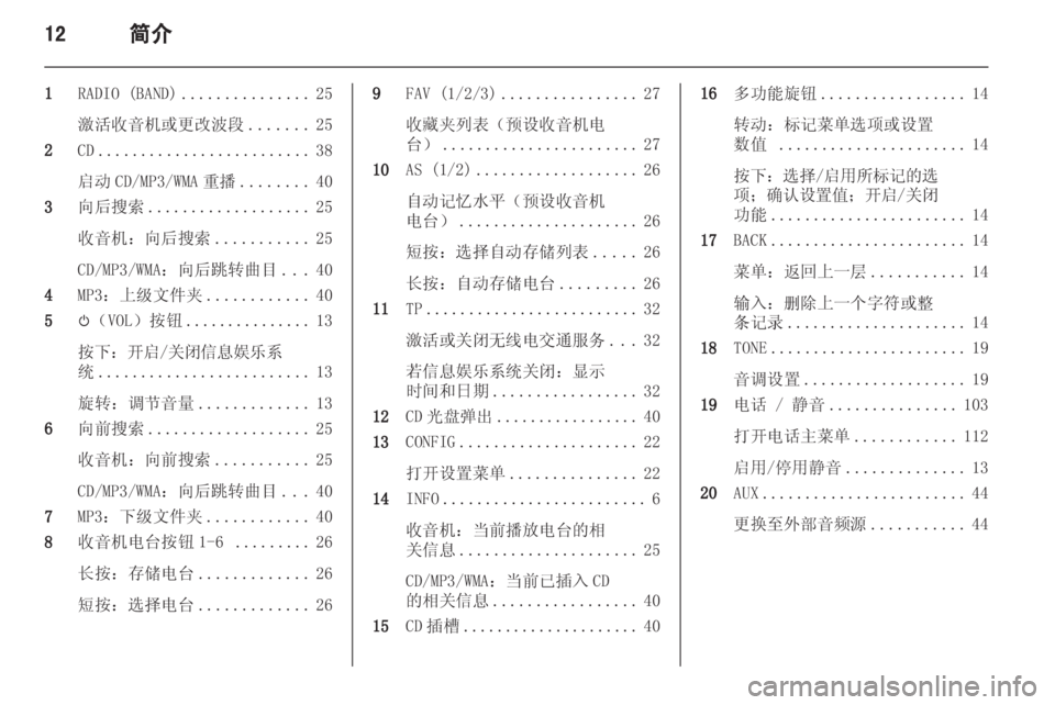 OPEL ZAFIRA C 2013.5  信息娱乐系统 (in Chinese) 