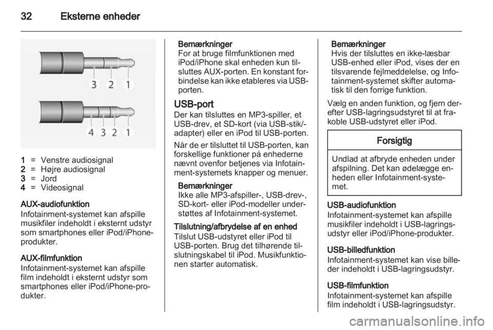 OPEL ADAM 2013  Instruktionsbog til Infotainment (in Danish) 