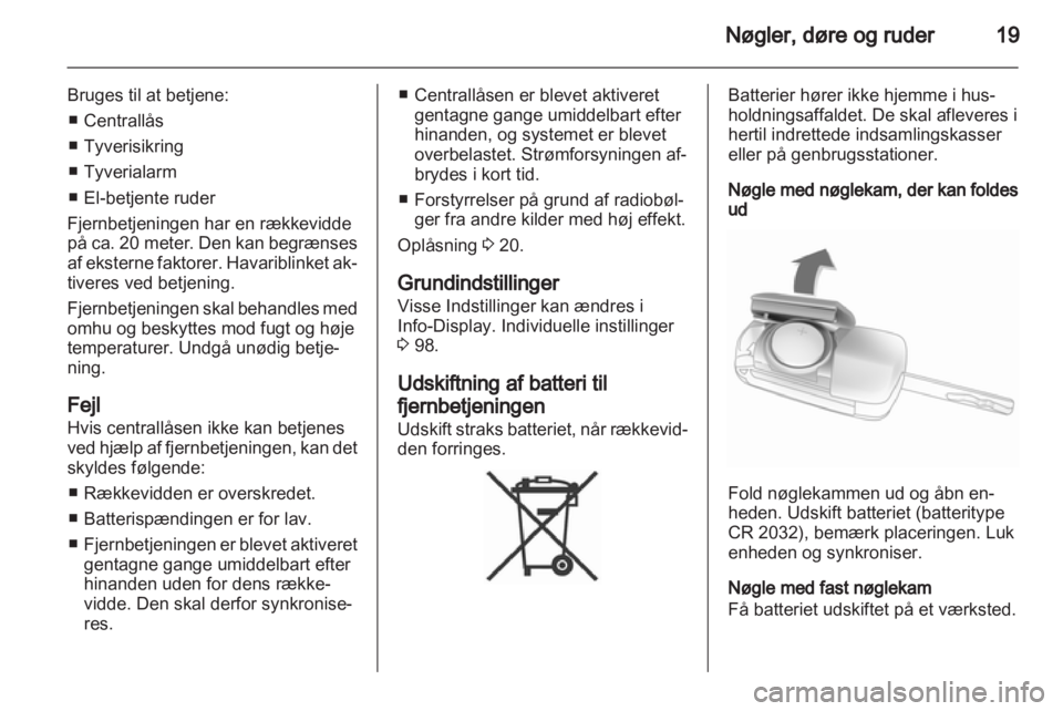 OPEL ADAM 2013.5  Instruktionsbog (in Danish) 