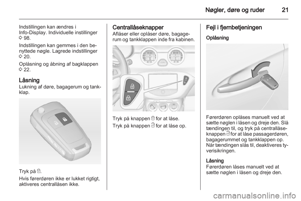 OPEL ADAM 2013.5  Instruktionsbog (in Danish) 