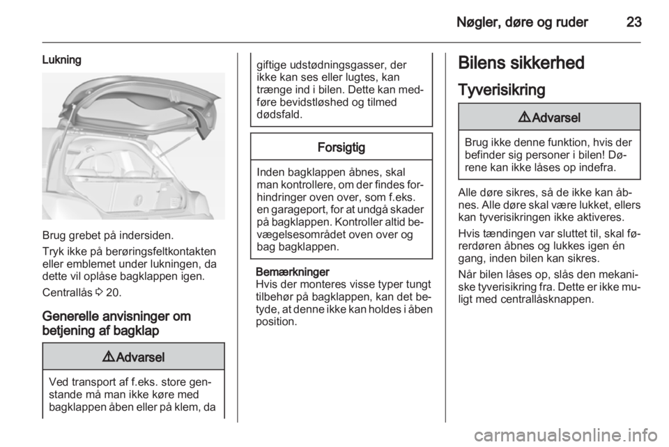 OPEL ADAM 2013.5  Instruktionsbog (in Danish) 