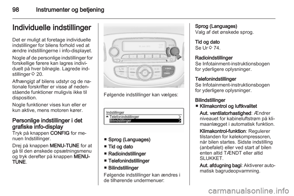 OPEL ADAM 2013.5  Instruktionsbog (in Danish) 