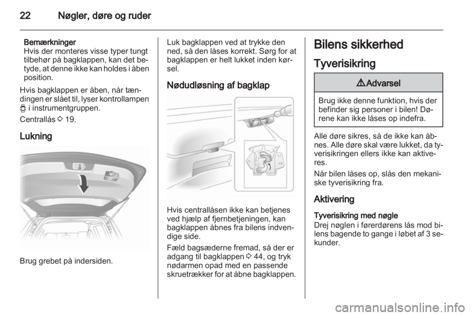 OPEL AGILA 2011  Instruktionsbog (in Danish) 
