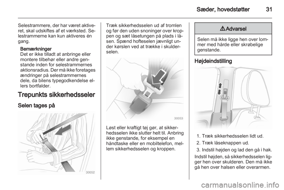 OPEL AGILA 2011  Instruktionsbog (in Danish) 