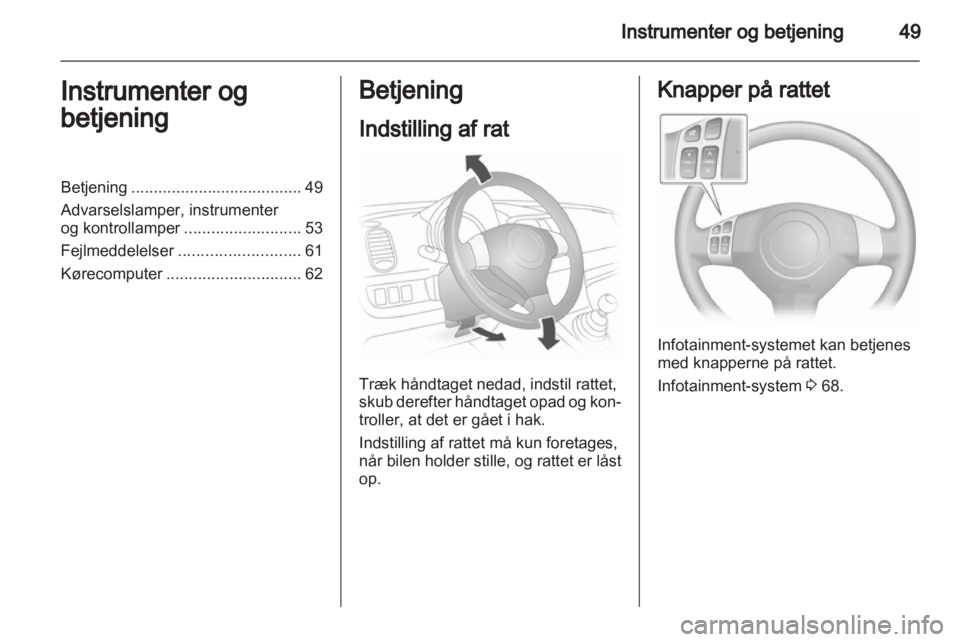 OPEL AGILA 2011  Instruktionsbog (in Danish) 