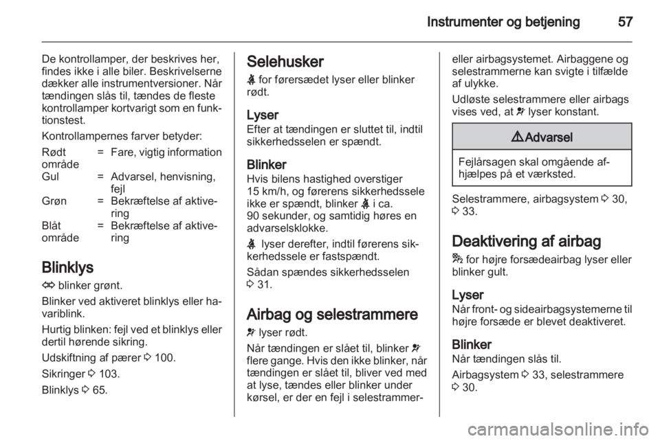 OPEL AGILA 2011  Instruktionsbog (in Danish) 