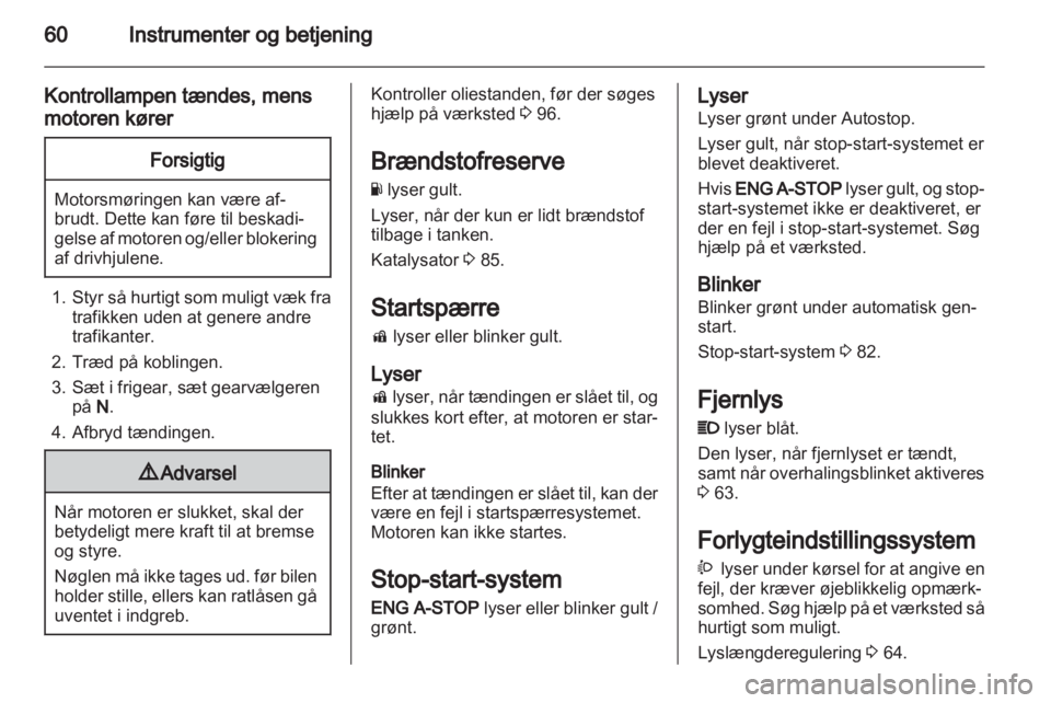 OPEL AGILA 2011  Instruktionsbog (in Danish) 