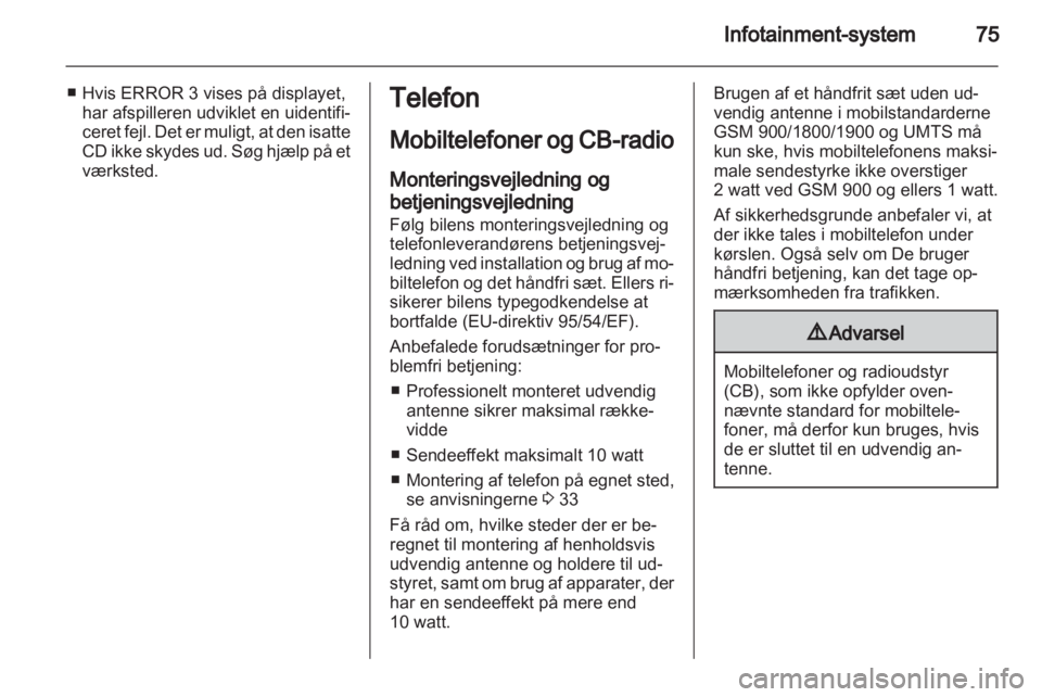 OPEL AGILA 2011  Instruktionsbog (in Danish) 