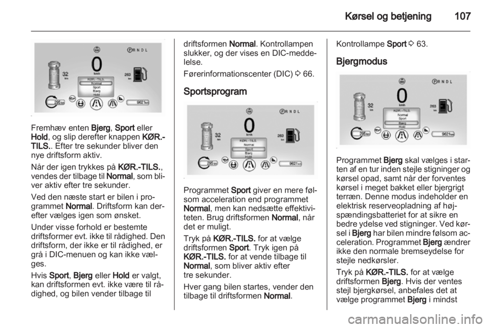 OPEL AMPERA 2012  Instruktionsbog (in Danish) 