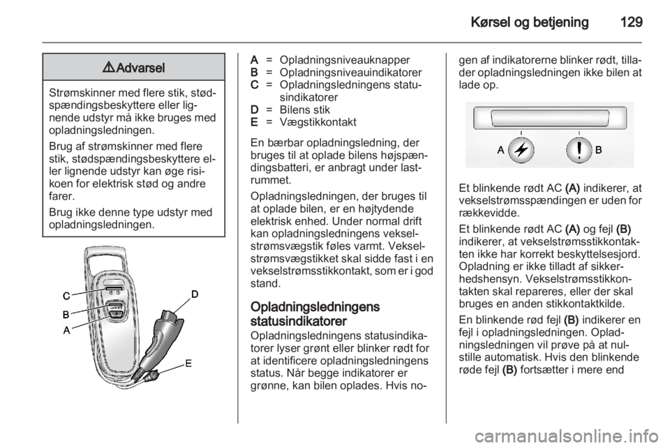 OPEL AMPERA 2012  Instruktionsbog (in Danish) 