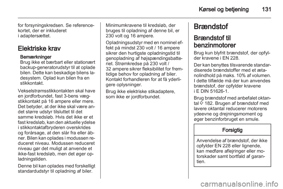 OPEL AMPERA 2012  Instruktionsbog (in Danish) 