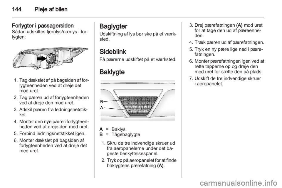 OPEL AMPERA 2012  Instruktionsbog (in Danish) 