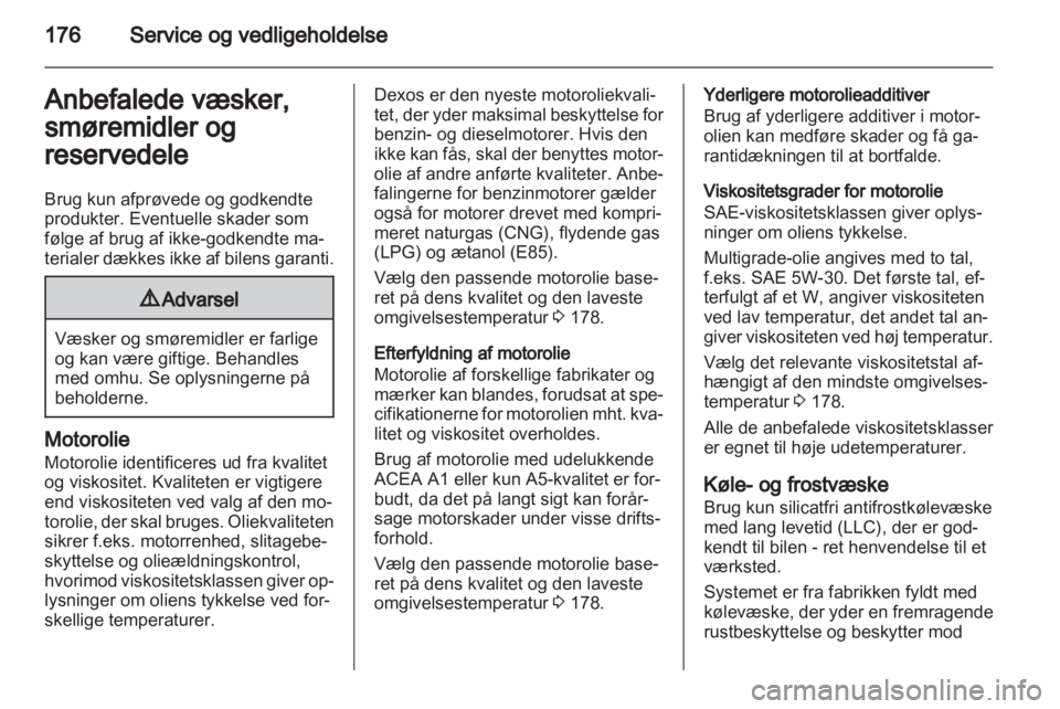 OPEL AMPERA 2012  Instruktionsbog (in Danish) 