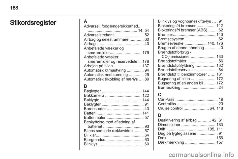 OPEL AMPERA 2012  Instruktionsbog (in Danish) 