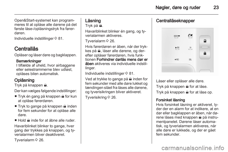 OPEL AMPERA 2012  Instruktionsbog (in Danish) 