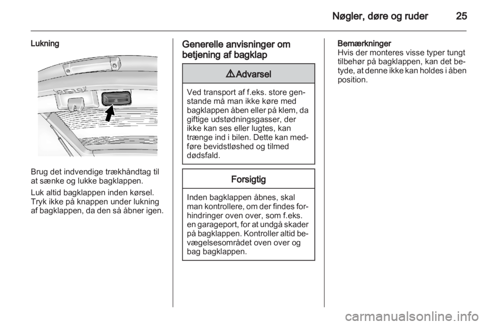 OPEL AMPERA 2012  Instruktionsbog (in Danish) 
