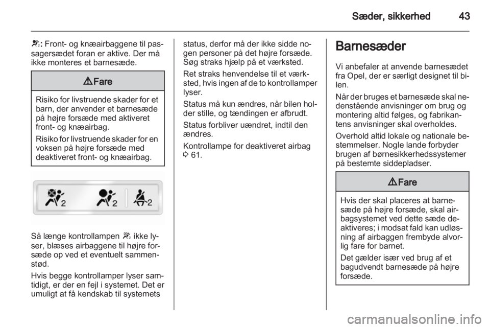 OPEL AMPERA 2012  Instruktionsbog (in Danish) 
