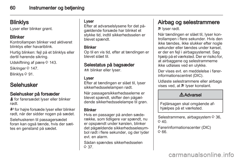 OPEL AMPERA 2012  Instruktionsbog (in Danish) 