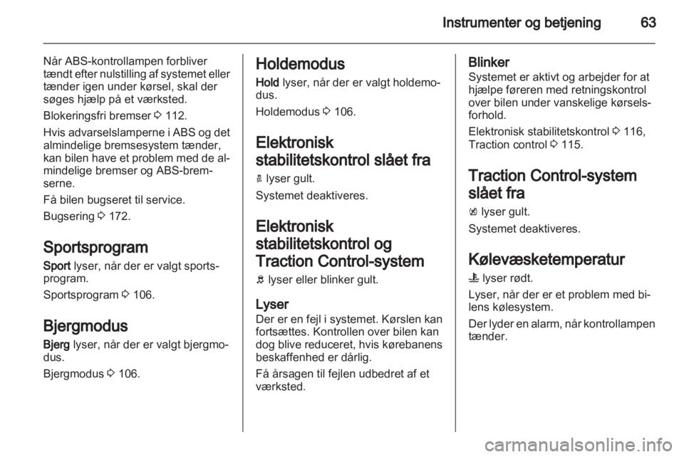 OPEL AMPERA 2012  Instruktionsbog (in Danish) 