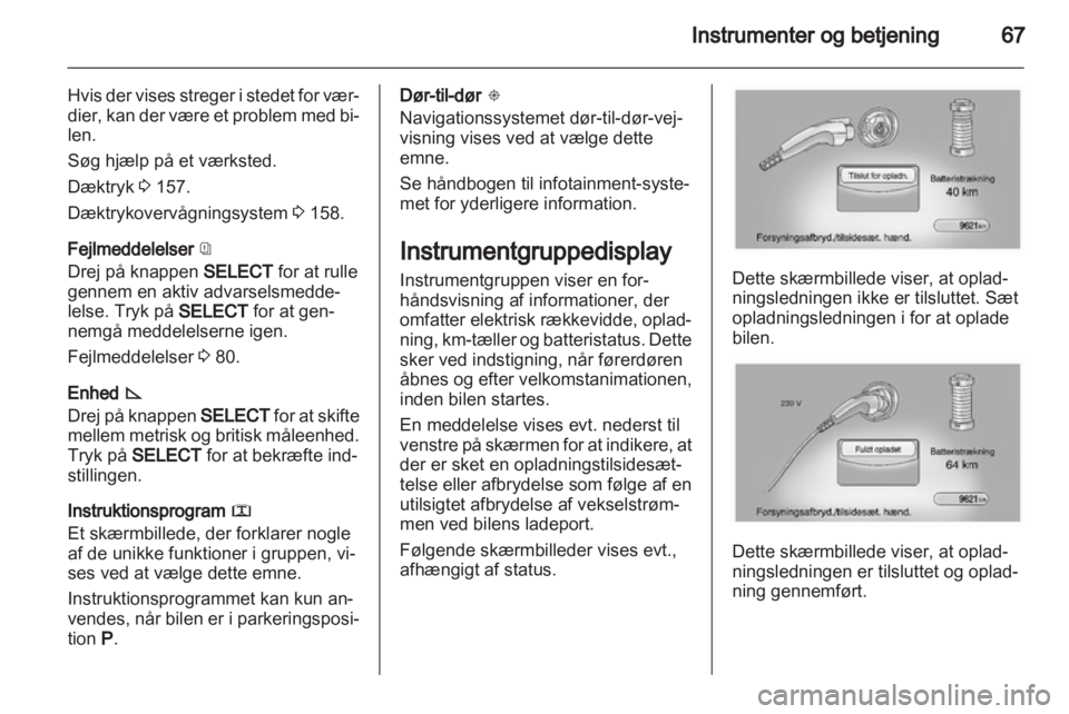 OPEL AMPERA 2012  Instruktionsbog (in Danish) 