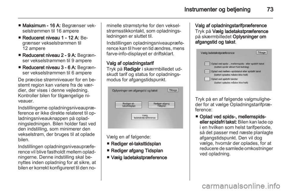 OPEL AMPERA 2012  Instruktionsbog (in Danish) 