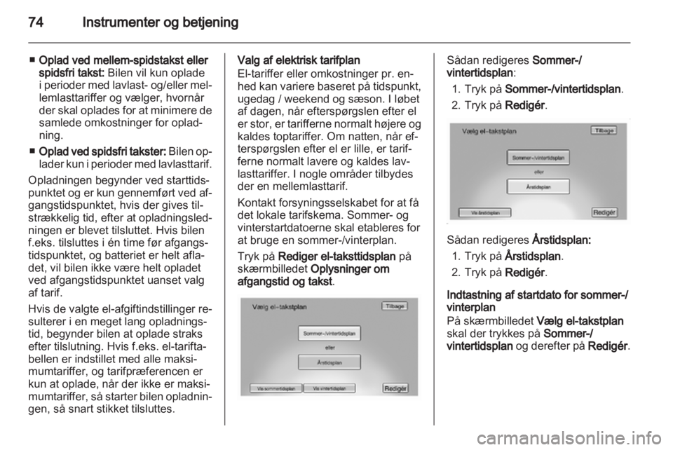 OPEL AMPERA 2012  Instruktionsbog (in Danish) 