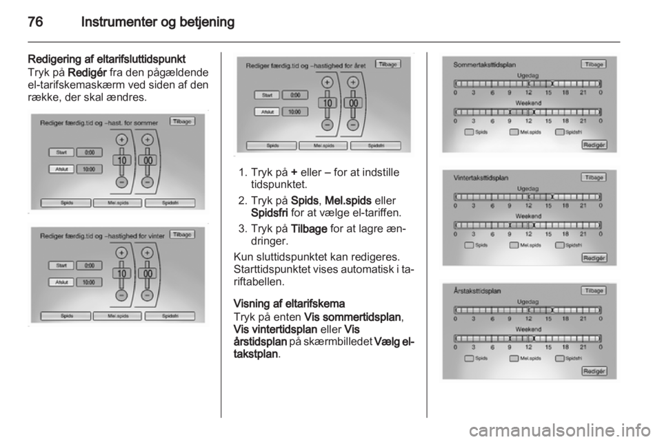 OPEL AMPERA 2012  Instruktionsbog (in Danish) 