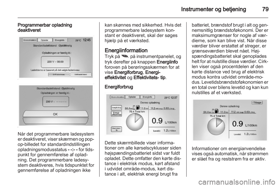 OPEL AMPERA 2012  Instruktionsbog (in Danish) 