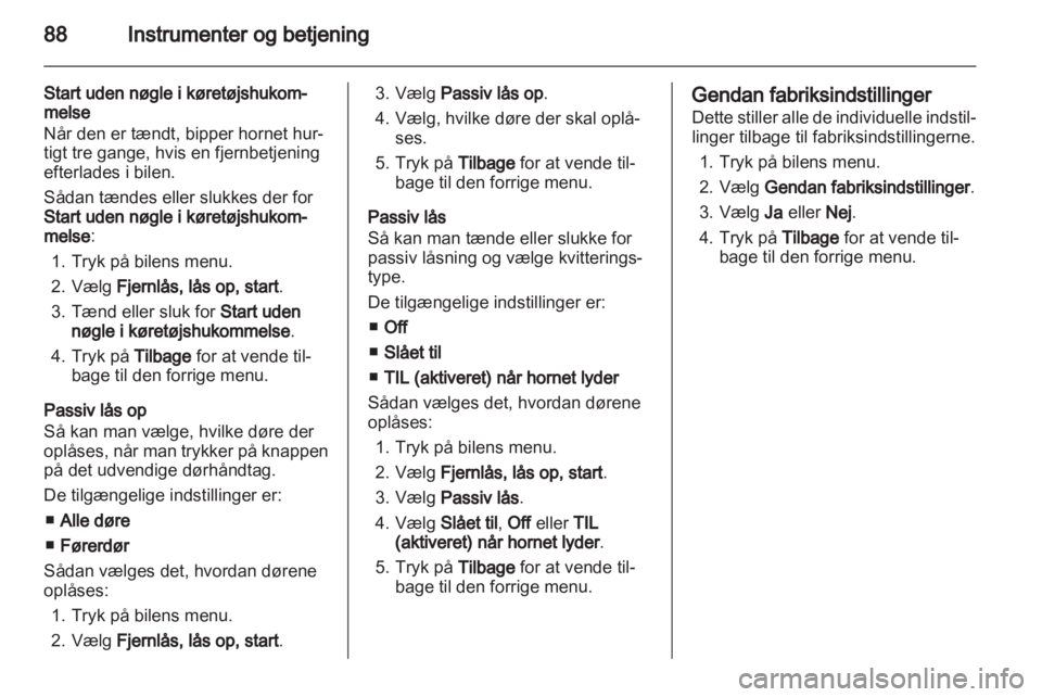 OPEL AMPERA 2012  Instruktionsbog (in Danish) 